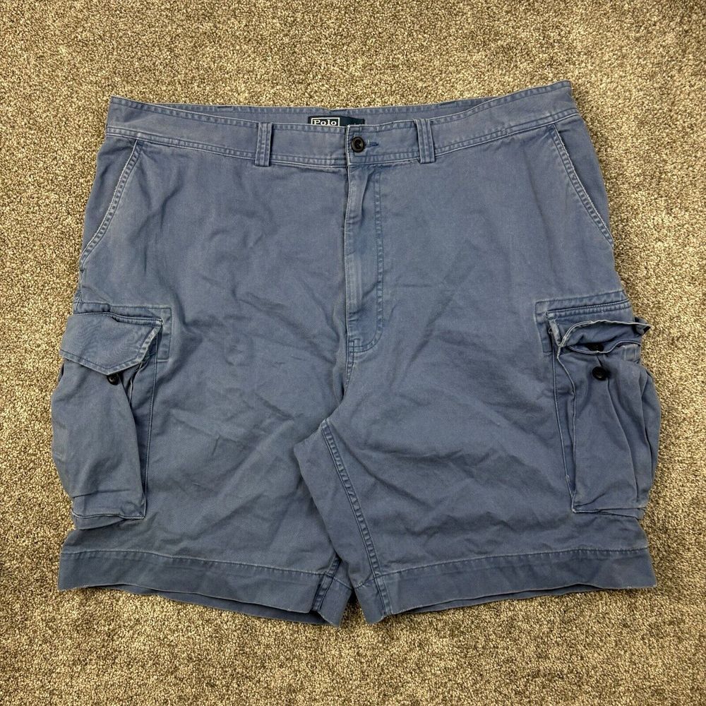Vintage Polo Ralph‎ Lauren Cargo Shorts Mens 42 Blue Drill Khaki Military